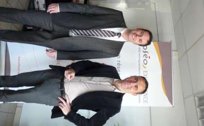 Eric Versey, directeur région Oséo (à gauche) et Denis Pinault, PDG de Traiteur de Paris Eric Versey, directeur région Oséo (à gauche