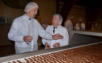 François Drouin, président d'Oséo (à gauche) et Christian Tacquard, président du groupe Loc Maria ( à droite)