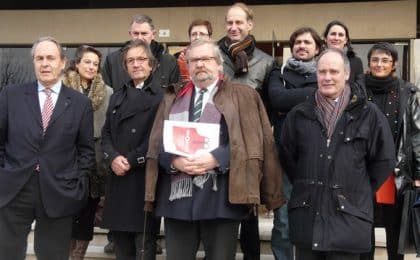 Tous les partenaires de cette nouvelle dédition de Prorestel étaient réunis à la CCI de Saint -Malo Fougères autour de son président Youenn Le Boulc'h (à gauche) et du parrain du salon, Olivier Roellinger ( 3ème en partant de la gauche)
