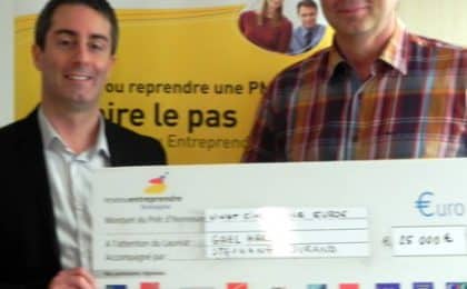 de G à D : Stéphane DURAND, Associé du cabinet GEREC et membre de Réseau Entreprendre® Bretagne, accompagnateur de Gaël Hardy de G à D : Stéphane DURAND, Associé du cabinet GEREC et membre de Réseau Entreprendre® Bretagne, accompagnateur de Gaël Hardy