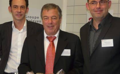 De G à D , Thierry Meuriot, président du conseil de surveillance, Renaud Lelarge, DG adjoint d’Euralis et Franck Meuriot, DG du groupe Stalaven De G à D , Thierry Meuriot, président du conseil de surveillance, Renaud Lelarge, DG adjoint d'Euralis et Franck Meuriot, DG du groupe Stalaven