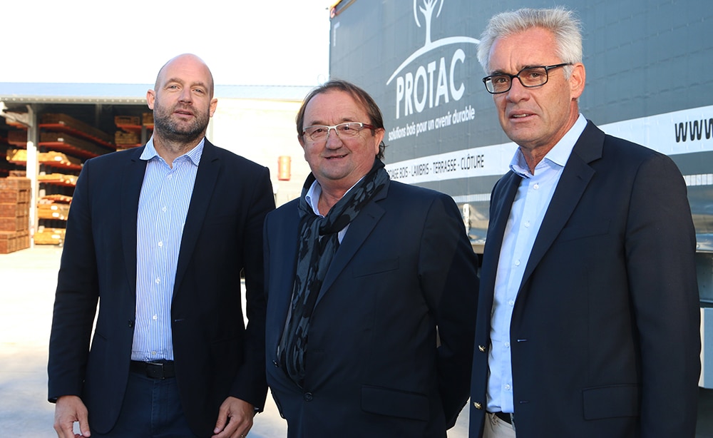 Xavier Le Roux et Thierry Bergerault directeurs Protac et Michel Rose, PDG groupe Rose