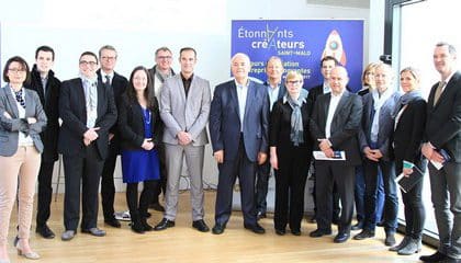 Ce lundi 3 avril 2017, Claude RENOULT (Président de Saint-Malo Agglomération), Pierrick AUVRAY (Président de la Délégation de Saint-Malo de la CCI Ille-et-Vilaine) et Marie TOUQUET (Présidente de Saint-Malo Entreprises) ont lancé officiellement à la CamBuzz (Digital saint-Malo), Ce lundi 3 avril 2017, Claude RENOULT (Président de Saint-Malo Agglomération), Pierrick AUVRAY (Président de la Délégation de Saint-Malo de la CCI Ille-et-Vilaine) et Marie TOUQUET (Présidente de Saint-Malo Entreprises) ont lancé officiellement à la CamBuzz (Digital saint-Malo),