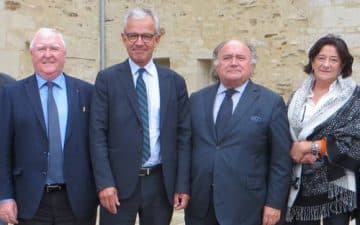 Frank Bellion, Président de CCIMBO (2ème en partant de la gauche) entouré des 3 présidents de délégation : Jean-François Garrec (Quimper), Jean-Paul Chapalain (Morlaix) et Evelyne Lucas (Brest)