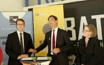 Chez Probat lancement du pass Flasch TPE en présence de Nicolas Dufourcq, Loïg Chesnais Girard et Valérie Gilette Chez Probat lancement du pass Flasch TPE en présence de Nicolas Dufourcq, Loïg Chesnais Girard et Valérie Gilette