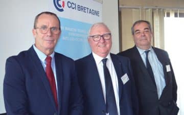 de G à D : Philippe Martineau , Trésorier CCI Bretagne, Jean-François Garrec Président et François Clémentn Directeur général