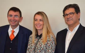 de g à d , Denis Lambert,Président-directeur général de LDC, Anne-Lise Clavel, responsable marketing SBV et Roland Tonarelli, directeur général SBV, de g à d , Denis Lambert,Président-directeur général de LDC, Anne-Lise Clavel, responsable marketing SBV et Roland Tonarelli, directeur général SBV,