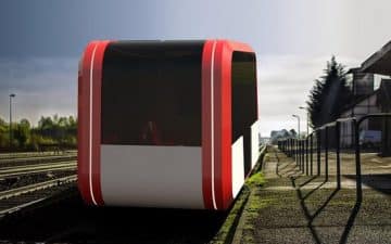 Taxirail, un nouveau concept de transport ferroviaire intelligent, composé de modules autonomes.