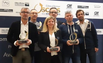 De G a D : Nicolas Garnier (TMG), Alain Panhalleux (Pactisoud), Aurélie Tacquard (Loc Maria), Loïc Barbot (Protec) et Simon Ferniot et Laurent Coulomme Labarthe (Biogroupe)