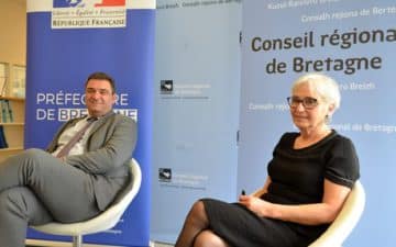 Philippe Mazenc, le nouveau Secrétaire général pour les affaires régionales (Sgar) et Anne Patault , Vice-Présidente à la Région, en charge de l’égalité homme femme