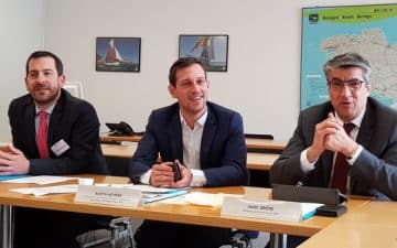 de g à d : Mathieu Bourdais, Directeur Breizh Invest PME, Martin Meyrier, Vice-Président de la Région Bretagne à l'économie et Marc Brière, Président de Breizh Invest PME