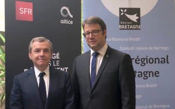 Alain Weil, Président Directeur Général d’Altice France et Loïg Chesnais-Girard, Président du Conseil Régional de Bretagne