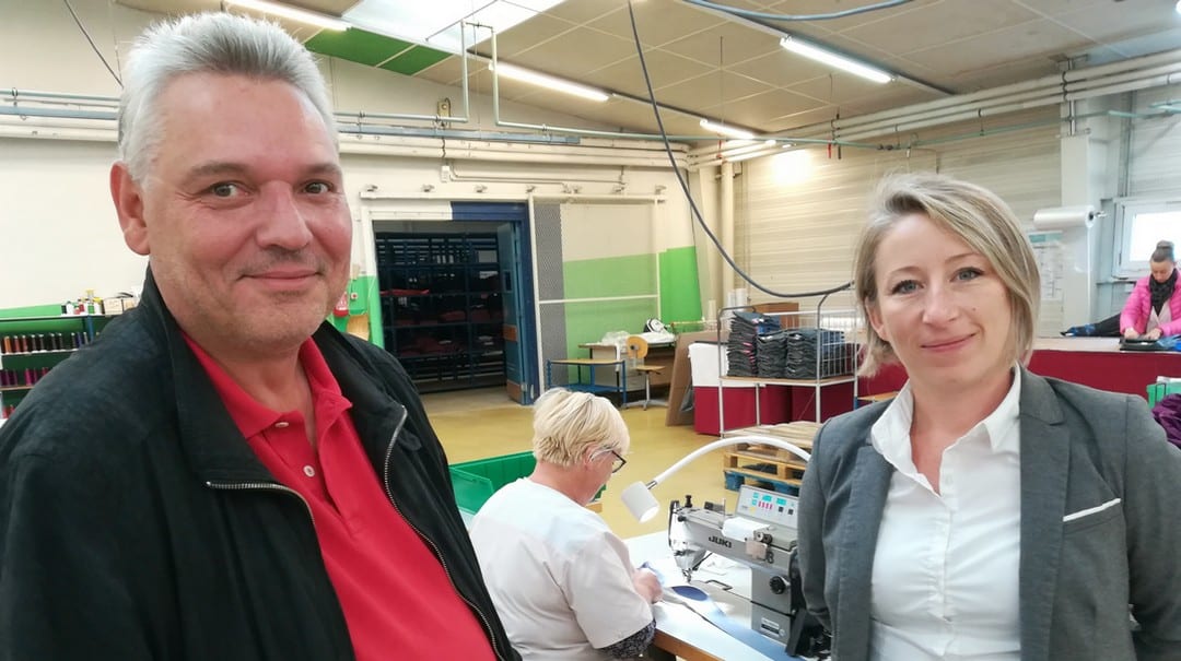 Clément Gutzwiller, P-dg de Dolmen à Guingamp en compagnie d’Angélique Le Buan, directrice-adjointe