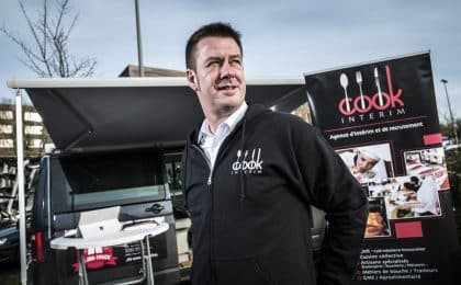 Damien Leterme, dirigeant de Cook Interim, recrute avec son Job-truck !