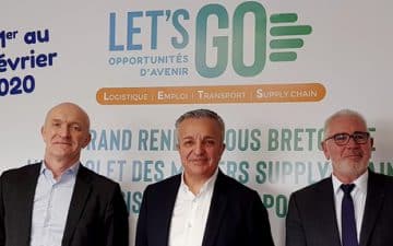 de g a droite : Rolf Beyer Directeur génral De BSL, Serge Rambault, Président se Bretagne Supply Chain et Eric Godefroy , Délégué régional Bretagne de l'AFT