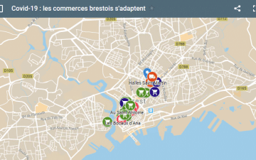 La ville de Brest actualise une carte interactive pour recenser les commerces ouverts