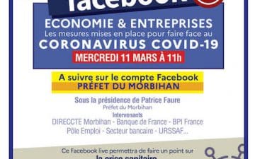 La préfecture du Morbihan organise un Facebook Live pour informer sur le Coronavirus/Covid19 La préfecture du Morbihan organise un Facebook Live pour informer sur le Coronavirus/Covid19