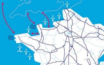 Le futur parc éolien en mer de la baie de Saint-Brieuc sera composé de 62 éoliennes, d’une puissance totale installée de 496 MW.