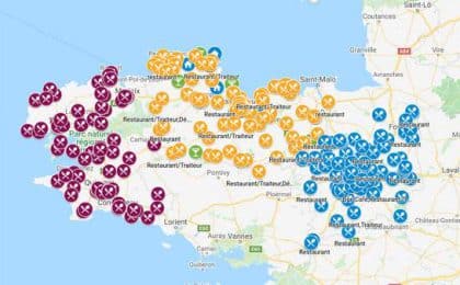 L’Union des métiers des industries de l’hôtellerie (Umih) Bretagne propose une carte interactive qui recense les établissements pratiquant la vente à emporter ainsi que les hôtels ouverts.