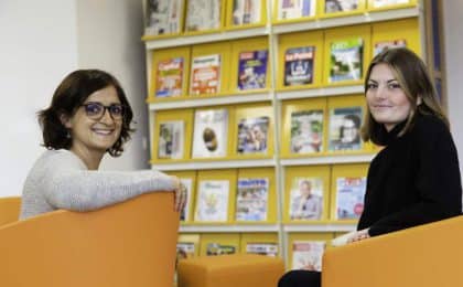 Sophie Sourice, formatrice en BTS Management Commercial Opérationnel à la Faculté des métiers sur le site de Saint Jouan-des-Guérets et Julie Lefévère-Jouquan, apprentie