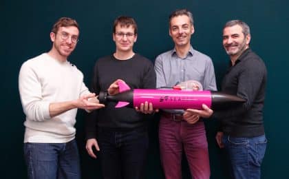(De gauche à droite) Clément Nicolas, Quentin Peyregne, Julien Cau et Vidal Teixeira créent Seaber, industrie maritime innovante