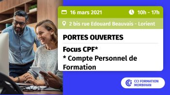 Portes ouvertes à CCI Formation Morbihan : utilisez votre CPF pour vous former
