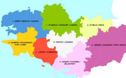 Les 8 territoires de santé en Bretagne