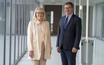 Catherine Leblanc, Présidente du Conseil d’Administration et Maurice Bourrigaud, Directeur Général de la Banque Populaire Grand Ouest