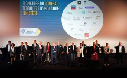Les vingt signataires du contrat Territoire d’industrie Finistère
