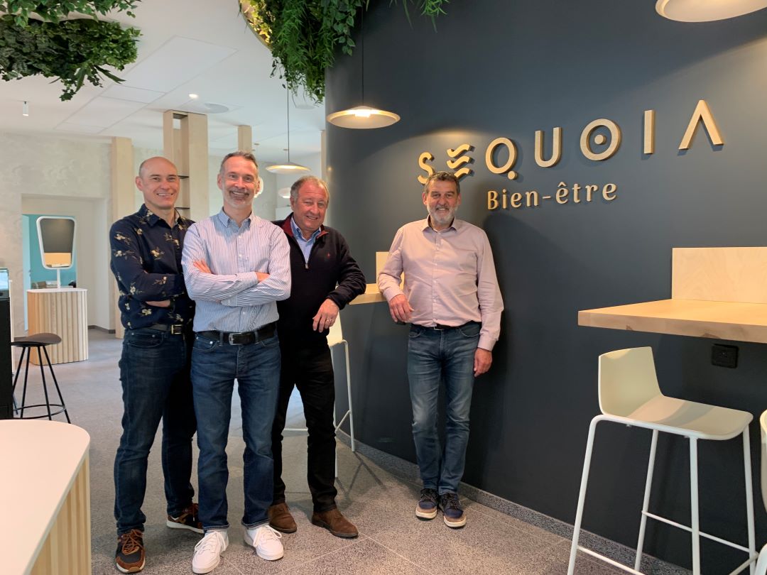 Fabrice Busnel, médecin du FCL, Philippe Orst, dirigeant de l'agence Le Ciré Jaune, Jacques Piriou, dirigeant finistérien et Gérard Le Faouder, entrepreneur lorientais, sont associés pour l'ouverture de Séquoia Bien-être.