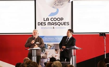 Guy Hascoët, Président de la Coop des masques, lors de la 1ere assemblée générale de la coopérative, en décembre 2020 Guy Hascoët, Président de la Coop des masques, lors de la 1ere assemblée générale de la coopérative, en décembre 2020