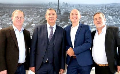 De g à d :  Samuel Lepeltier, Michel Azria, Soïg Le Bruchec et David-Eric Levy