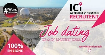 Job dating : découvrez en ligne, les 20 et 21 janvier, les opportunités de travail dans la Tech à Lannion