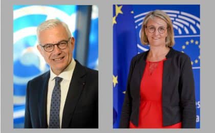 Alain di Crescenzo, Président de CCI France et Marie-Pierre Vedrenne, Vice-présidente de la commission du Commerce International au Parlement européen Alain di Crescenzo, Président de CCI France et Marie-Pierre Vedrenne, Vice-présidente de la commission du Commerce International au Parlement européen