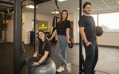 Shannen Brunel, Mélina Guicon et Kévin Conan animent le studio MK Coaching, à Vannes..
