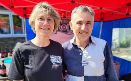 Sylvie et Jean-Pierre Rennaud, fondateurs dirigeants de la Brasserie de Groix, à Groix.