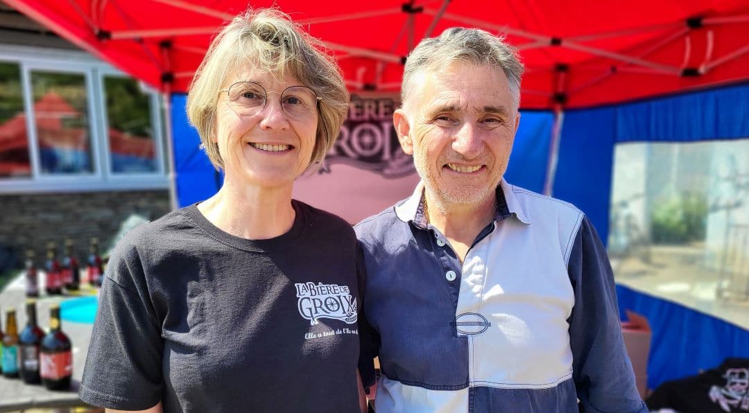 Sylvie et Jean-Pierre Rennaud, fondateurs dirigeants de la Brasserie de Groix, à Groix.