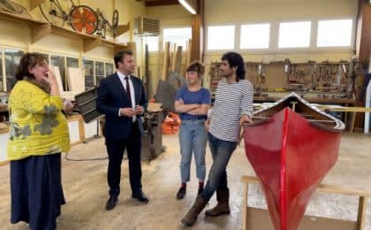 Visite de Loïg Chesnais Girard aux Ateliers Jean Moulin et rencontre avec le collectif Ribines