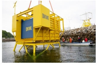 Installation du prototype Dikwe sur le site d’essais en rade de Brest