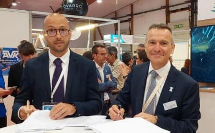 Geoffroy Maillard, CEO et co-fondateur de Purecontrol (à gauche) et Christophe Tanguy, Directeur des opérations de Saur