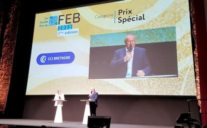 Partenaire des « Grands Prix du FEB », la CCI Bretagne, par l’entremise de son président, Jean-Pierre Rivery, a notamment remis le prix spécial du jury à l’entreprise Lacroix Partenaire des "Grands Prix du FEB", la CCI Bretagne, par l’entremise de son président, Jean-Pierre Rivery, a notamment remis le prix spécial du jury à l’entreprise Lacroix