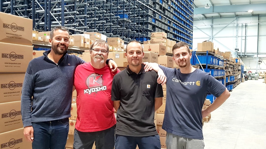 Timotée, René,  Brice et Mathieu Denoual aux commandes leur centre logistique inauguré en juillet 2022 à Bourgbarré