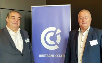 Jean-Pierre RIvery (à droite) et François Clément, respectivement  président et directeur général de la CCI Bretagne