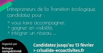 Crisalide Eco-Activité 2023 : un appel à projets unique ouvert à toutes les TPE PME bretonnes