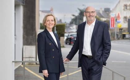 Michèle Guibert, Directrice Générale et Olivier Desportes, Président de la Caisse régionale des Côtes d’Armor