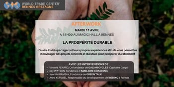 Le 11 avril , un Afterwork WTC Rennes Bretagne  pour débattre de la prospérité durable