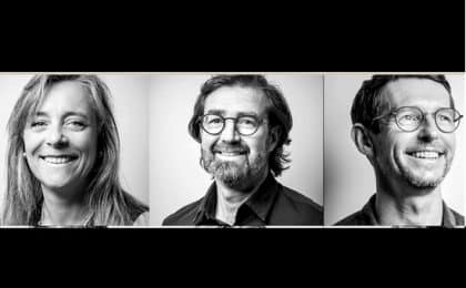 De g à d : Karine et Loïc Guillo, fondateurs de l’agence Gosselin et Sylvain Guyot, nouveau directeur De g à d : Karine et Loïc Guillo, fondateurs de l'agence Gosselin et Sylvain Guyot, nouveau directeur