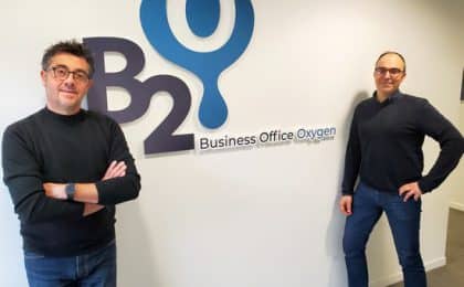 Créée en 2010 par Bruno Texier (à gauche sur la photo) et Jérôme Bruhat, l’entreprise conçoit et développe des logiciels adaptés aux besoins spécifiques des bâtiments Créée en 2010 par Bruno Texier (à gauche sur la photo) et Jérôme Bruhat, l’entreprise conçoit et développe des logiciels adaptés aux besoins spécifiques des bâtiments