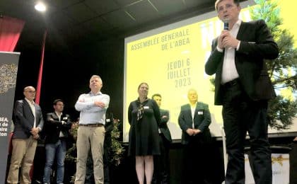 Rémi Cristoforetti au 1er plan, nouveau président de l’ABEA succède à Olivier Clanchin ( second plan) Rémi Cristoforetti au 1er plan, nouveau président de l'ABEA succède à Olivier Clanchin ( second plan)