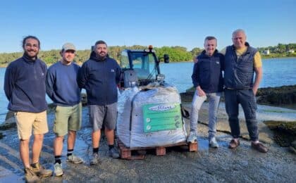 L'équipe du Domaine Lamballe chez Maison Jegat pour récupérer des coquilles d'huîtres